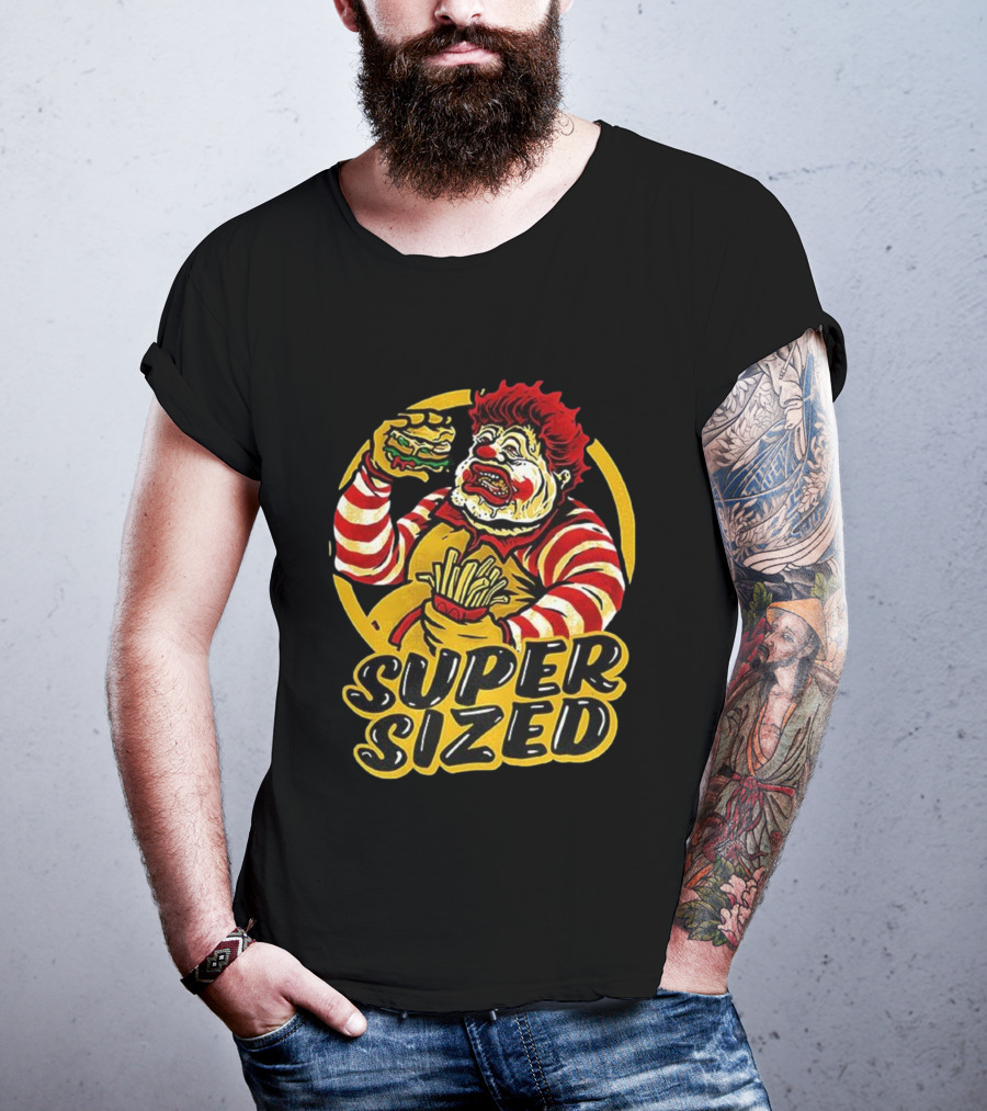 Super Sized Clown Eating Burger And Fries T-Shirt