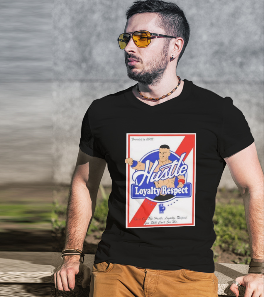 John Cena Hustle Loyalty Respect Never Give Up You Can't See Me WWE 2004 T-Shirt