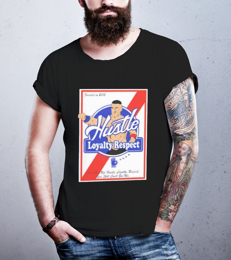 John Cena Hustle Loyalty Respect Never Give Up You Can't See Me WWE 2004 T-Shirt