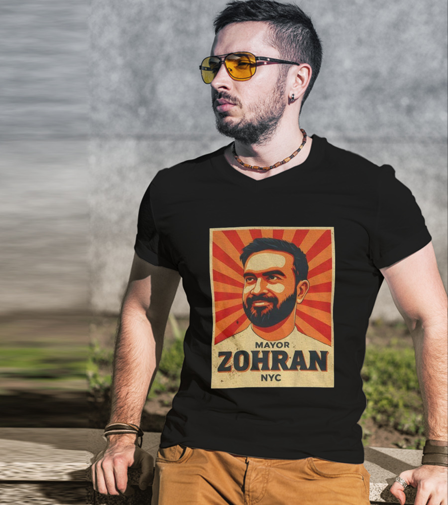 MAYOR ZOHRAN NYC Vintage Political Campaign Retro Style T-Shirt