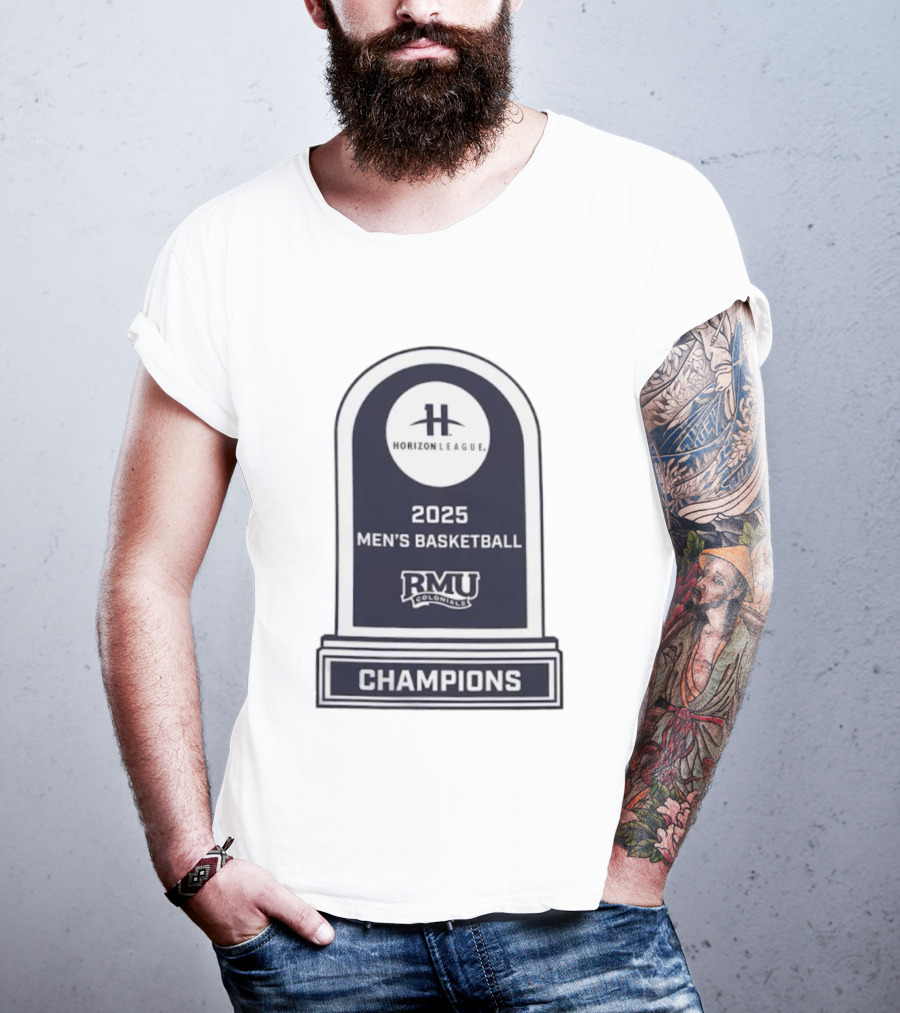 Horizon League 2025 Men's Basketball RMU Colonials Champions T-Shirt