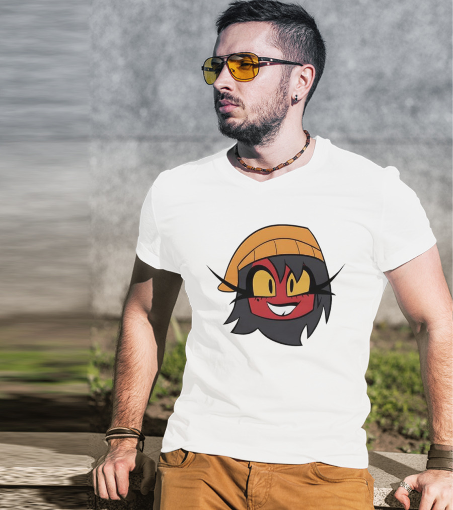 Unhappy Campers Millierd Red-Faced Character With Orange Hat And Yellow Eyes T-Shirt