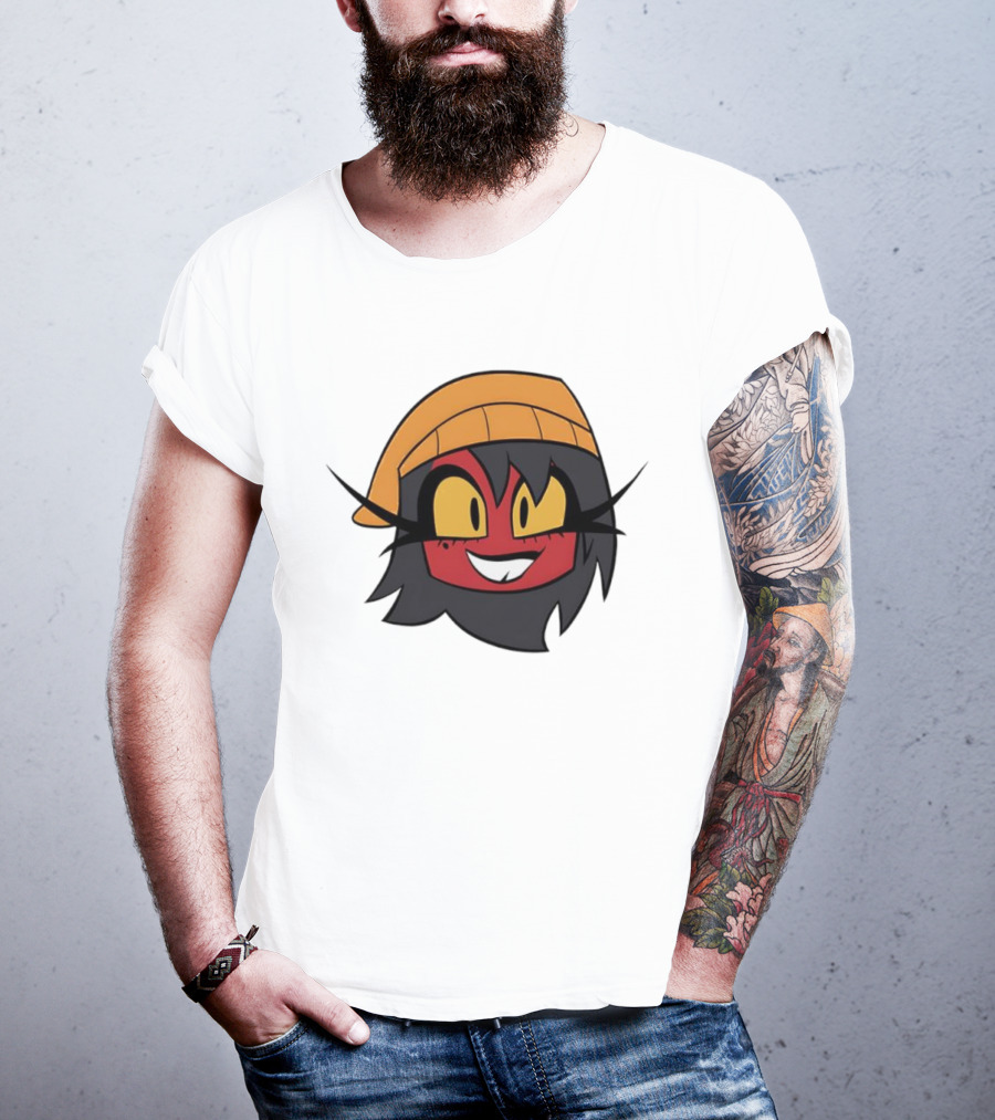 Unhappy Campers Millierd Red-Faced Character With Orange Hat And Yellow Eyes T-Shirt