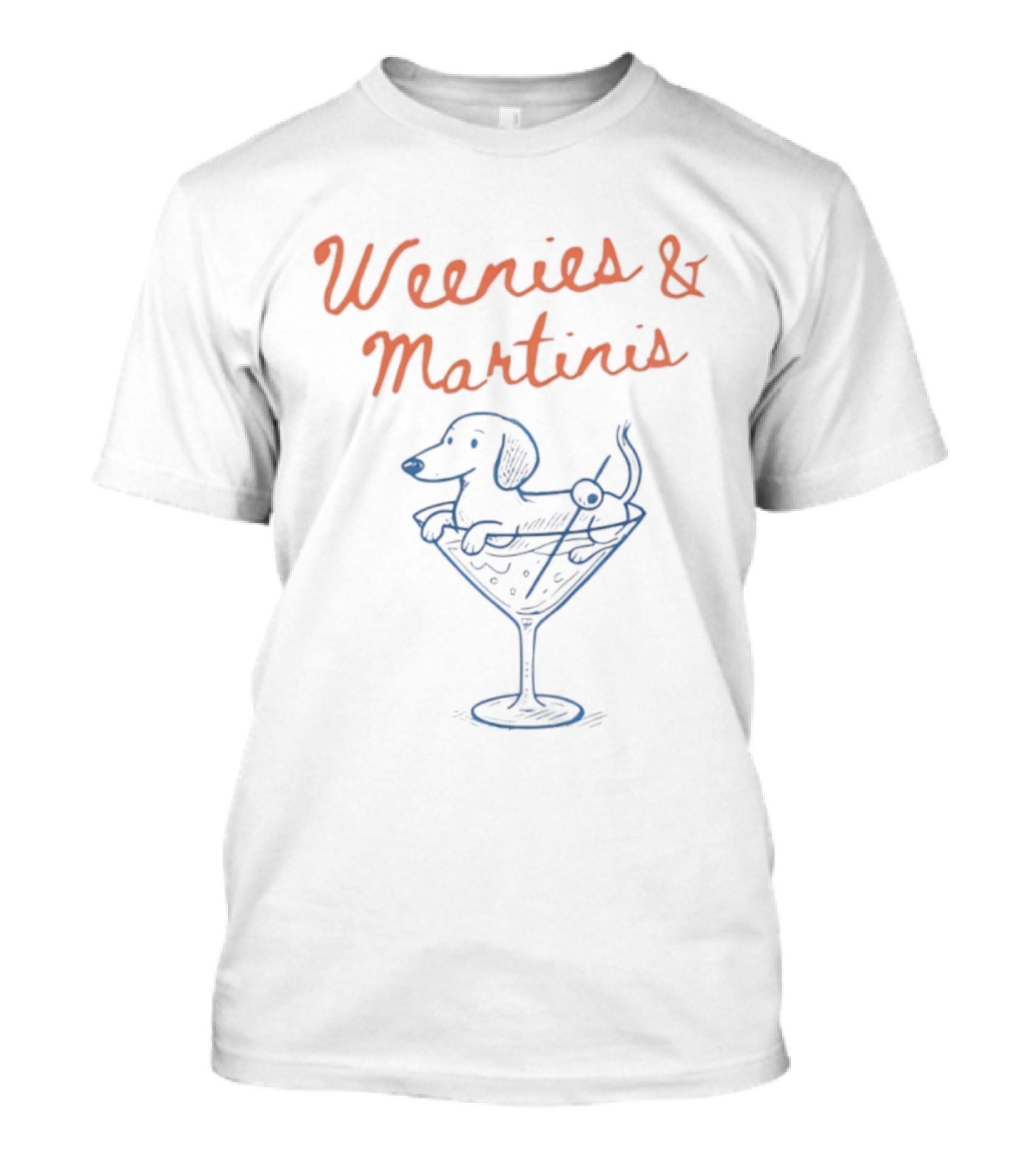 Weenies And Martinis Dachshund In Martini Glass With Olives T-Shirt