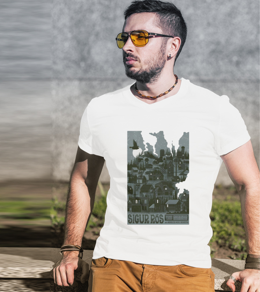 Sigur Rós November 7 2025 Mission Ballroom Denver Colorado With Wordless Music Orchestra T-Shirt