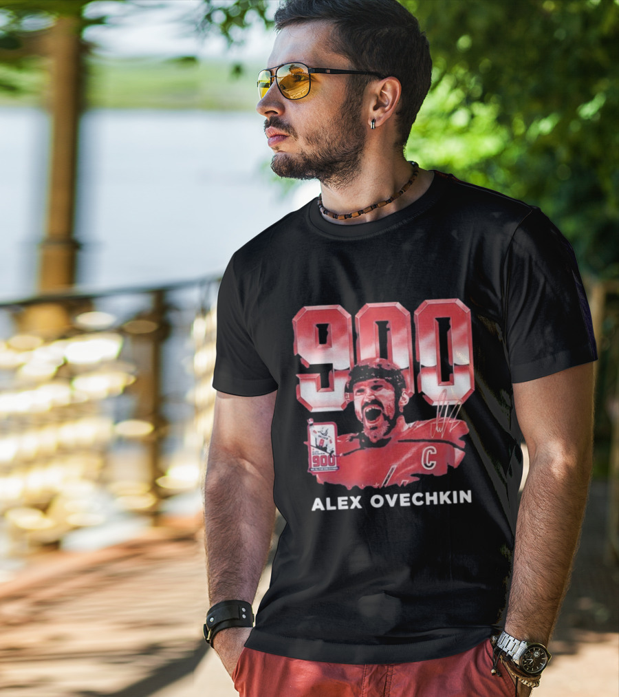 Alex Ovechkin 900 Career Goals Washington Capitals Signature T-Shirt