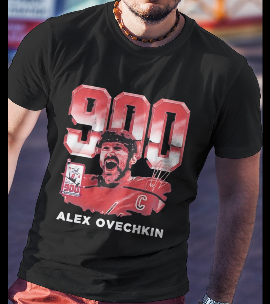 Alex Ovechkin 900 Career Goals Washington Capitals Signature T-Shirt