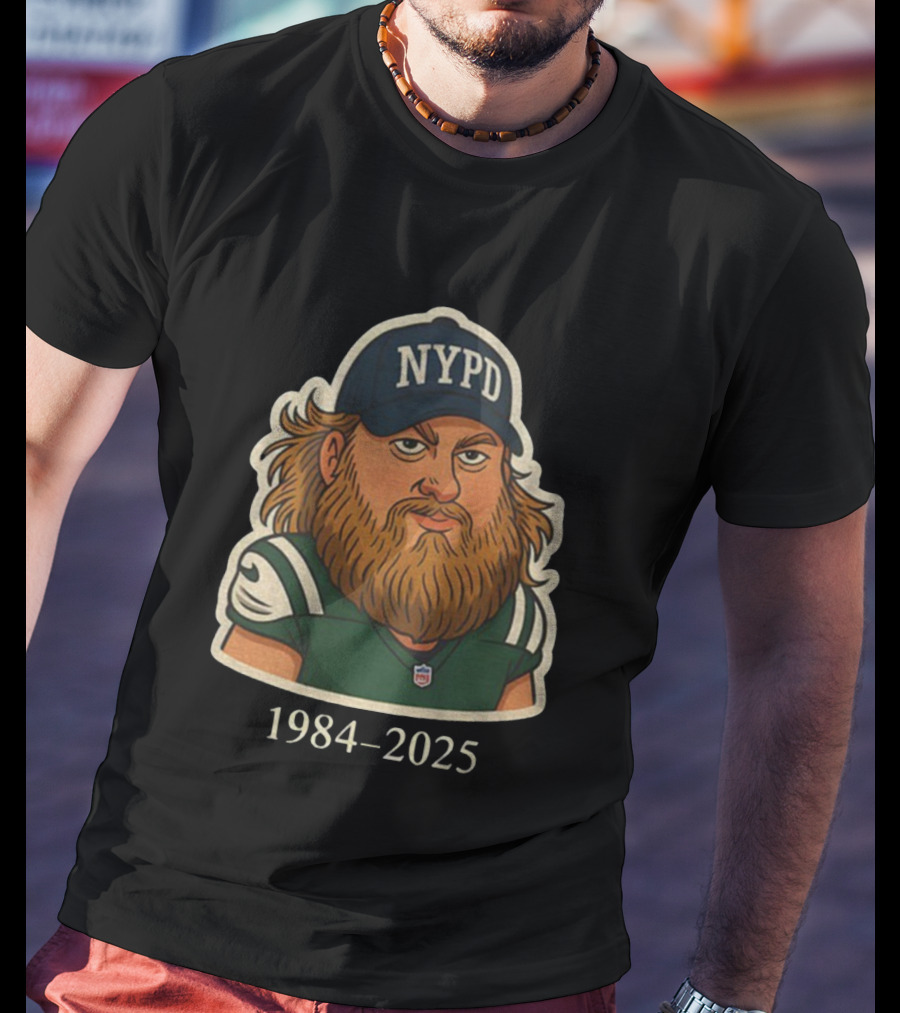 NYPD Nick Mangold New York Jets 1984-2025 Football Cartoon T-Shirt