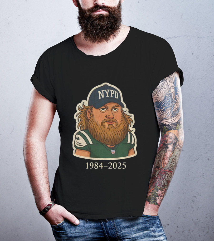NYPD Nick Mangold New York Jets 1984-2025 Football Cartoon T-Shirt