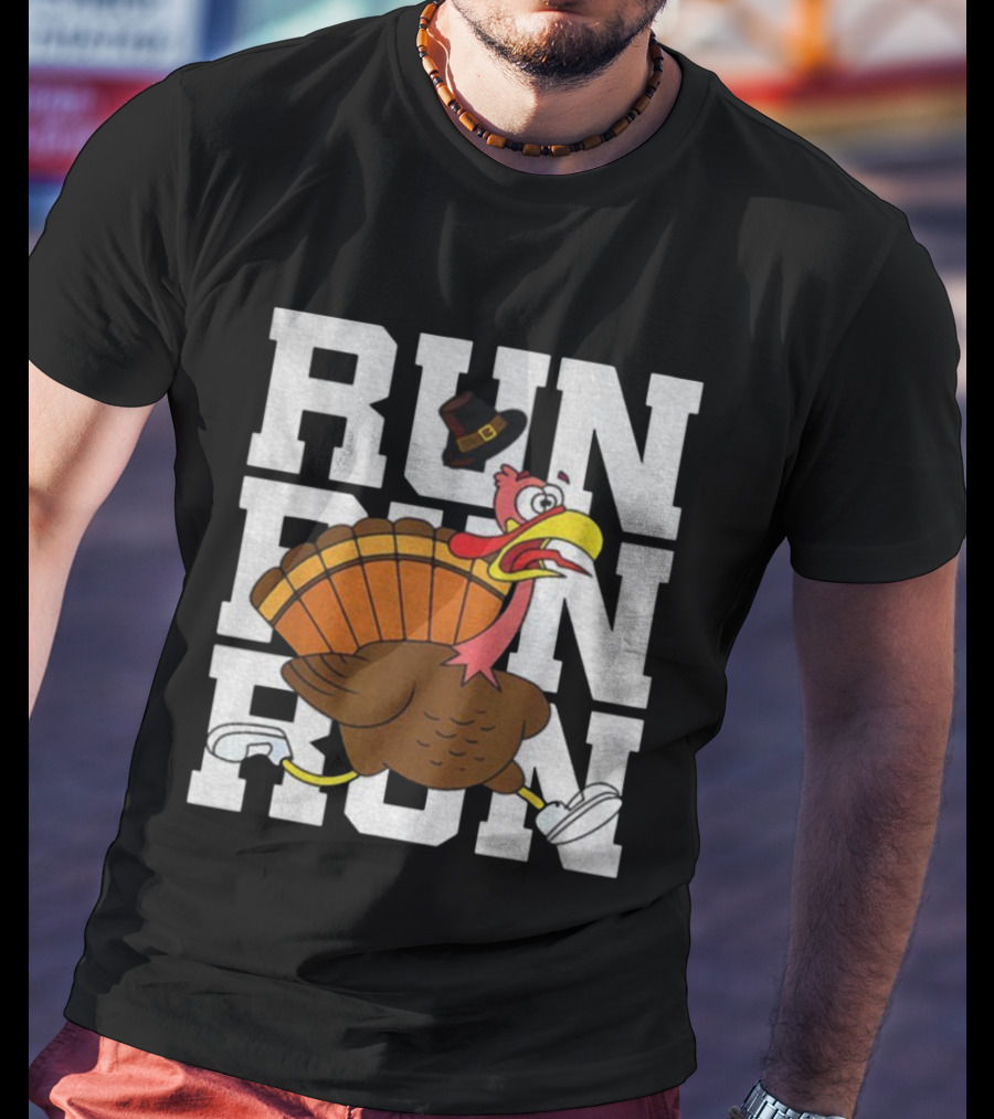 RUN RUN RUN Turkey Trot Thanksgiving 5K Race T-Shirt