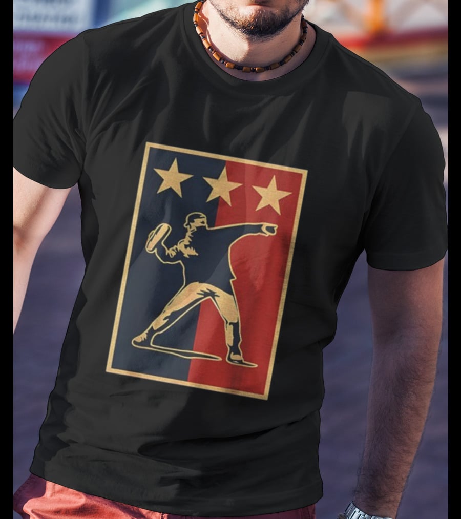 Sandwich Guy Resist Hope Obey Style Three Stars Retro Thrower T-Shirt