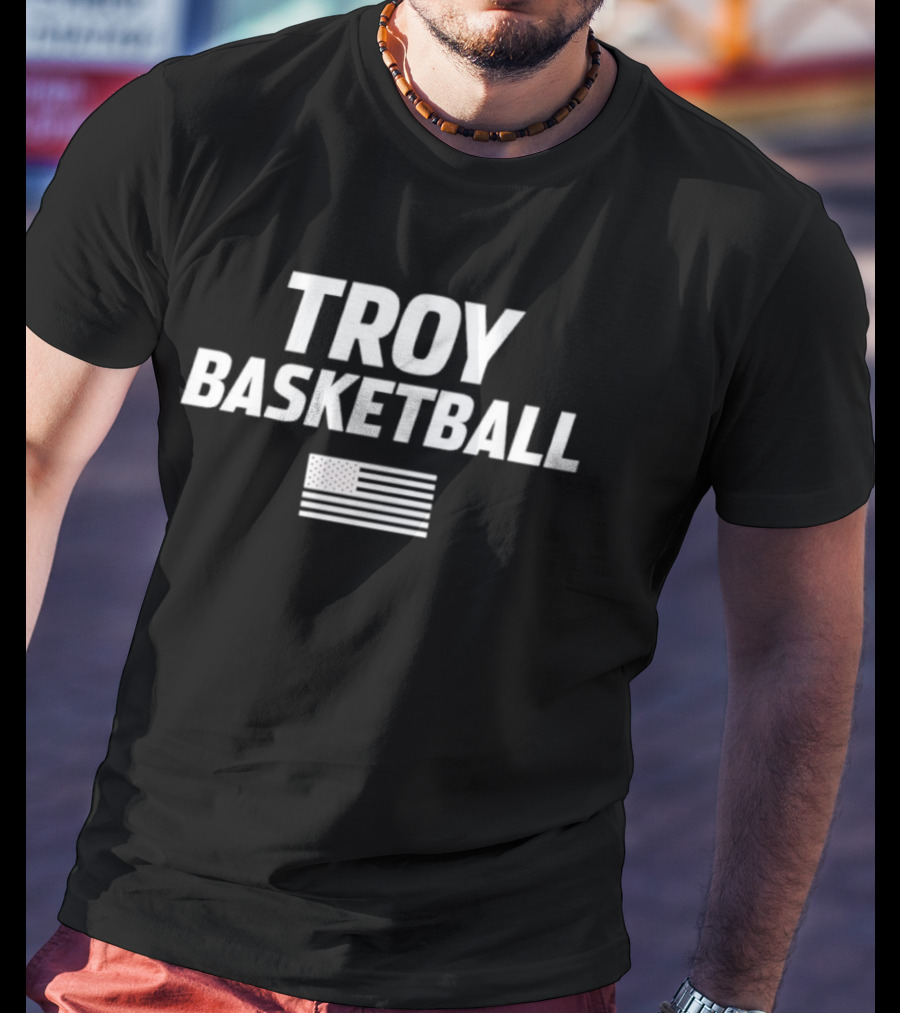 Troy Basketball American Flag Theme T-Shirt