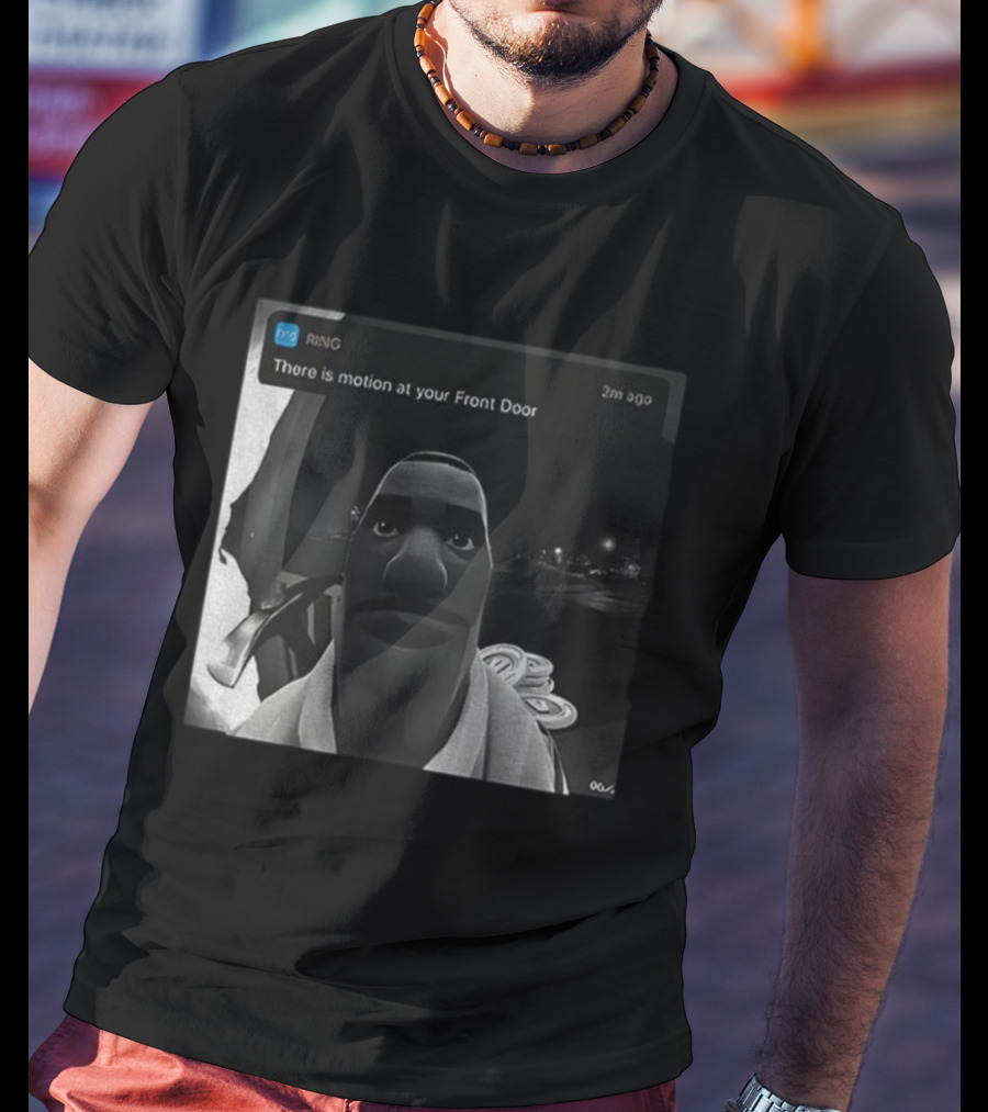 Ring Notification Meme 2m Ago Front Door Motion Alert Cartoon Face T-Shirt