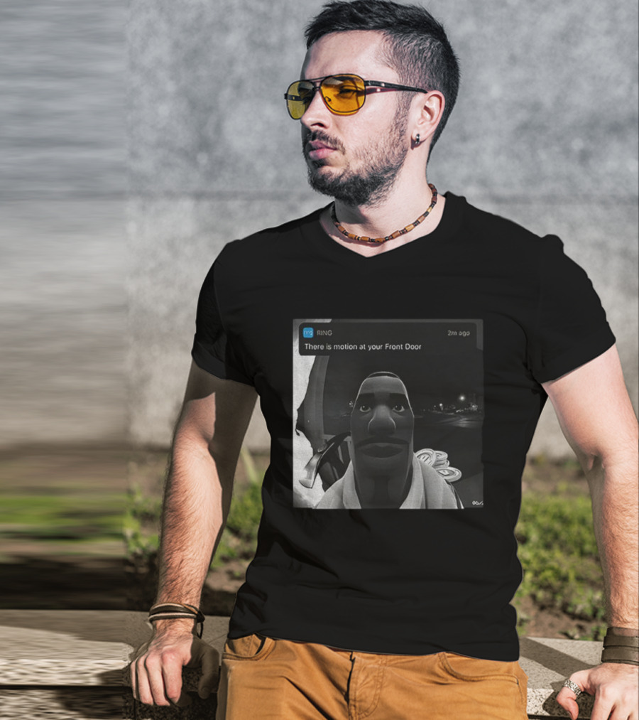 Ring Notification Meme 2m Ago Front Door Motion Alert Cartoon Face T-Shirt