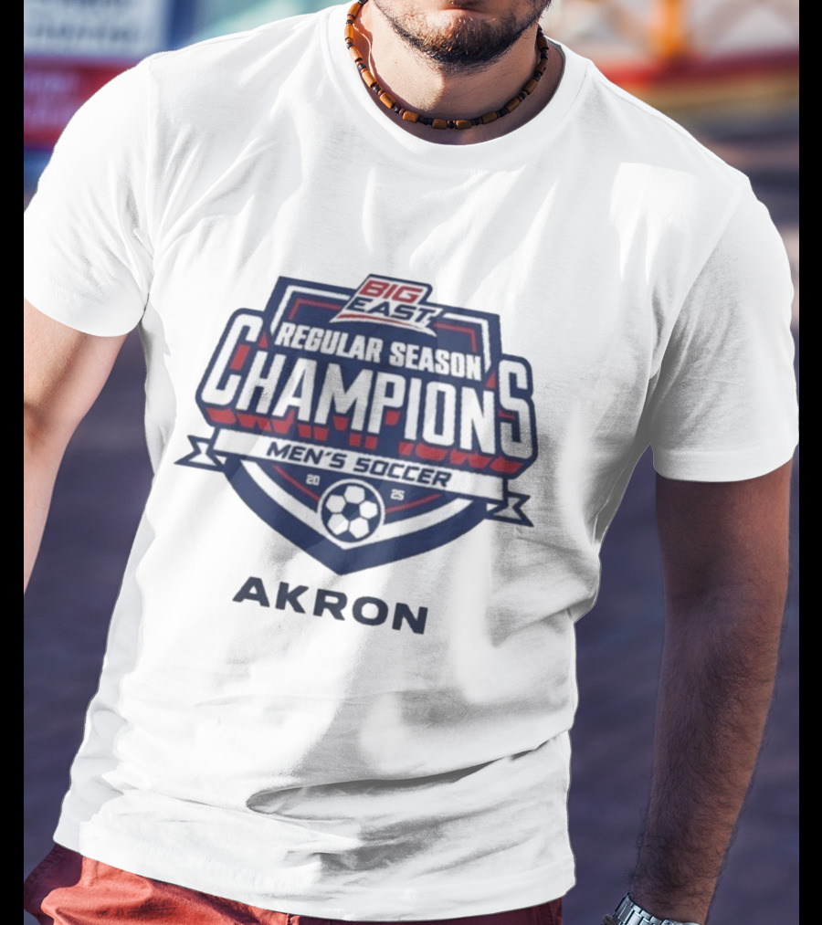 Big East 2025 Akron Men's Soccer Regular Season Champions T-Shirt