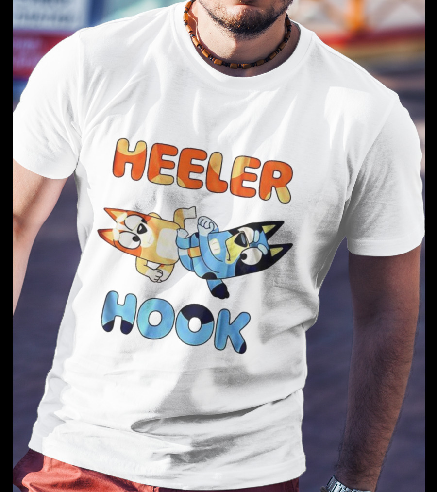 Bluey Heeler Hook Wrestling Playful Cartoons T-Shirt