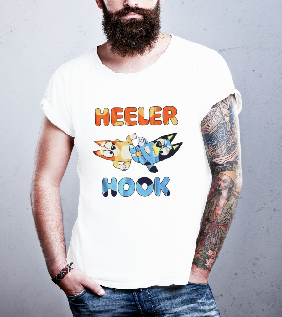 Bluey Heeler Hook Wrestling Playful Cartoons T-Shirt