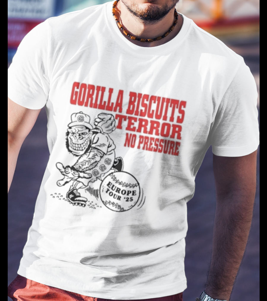 Gorilla Biscuits Terror No Pressure European Tour Promo 2025 T-Shirt