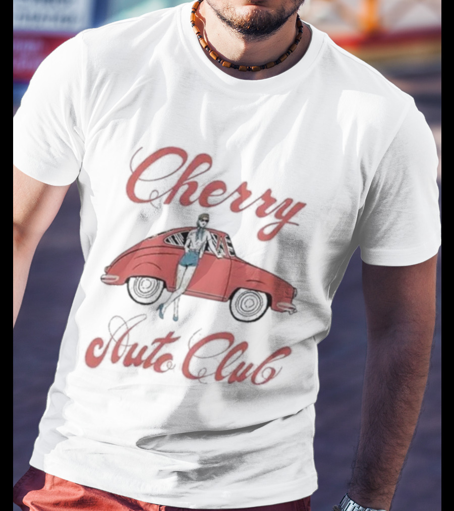 Cherry Auto Club Vintage Style Morgan Classic Car Retro Pin-Up T-Shirt