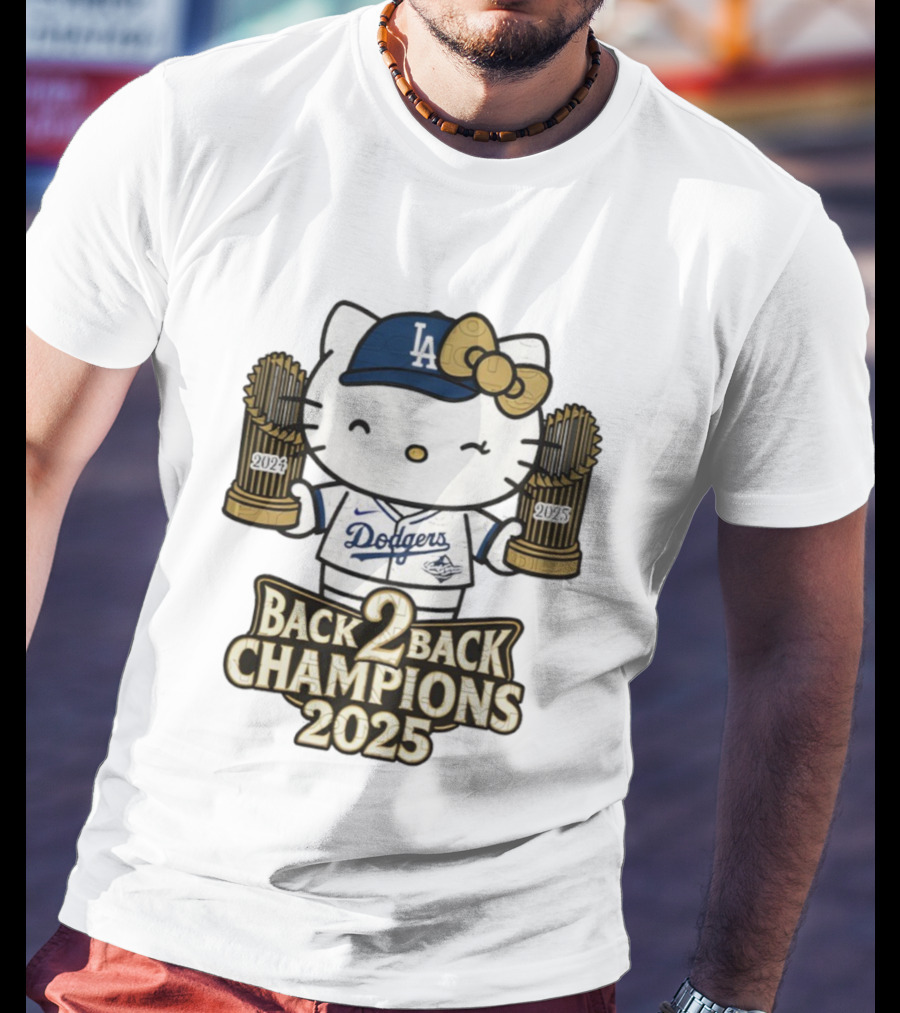 Hello Kitty Dodgers Back 2 Back Champions 2024 2025 T-Shirt