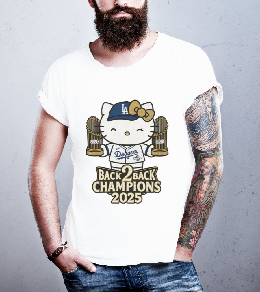 Hello Kitty Dodgers Back 2 Back Champions 2024 2025 T-Shirt