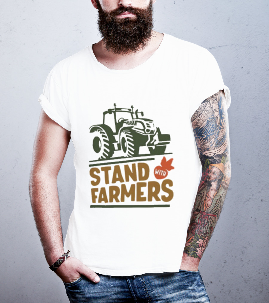 Stand With Farmers Tractor Plow Support T-Shirt