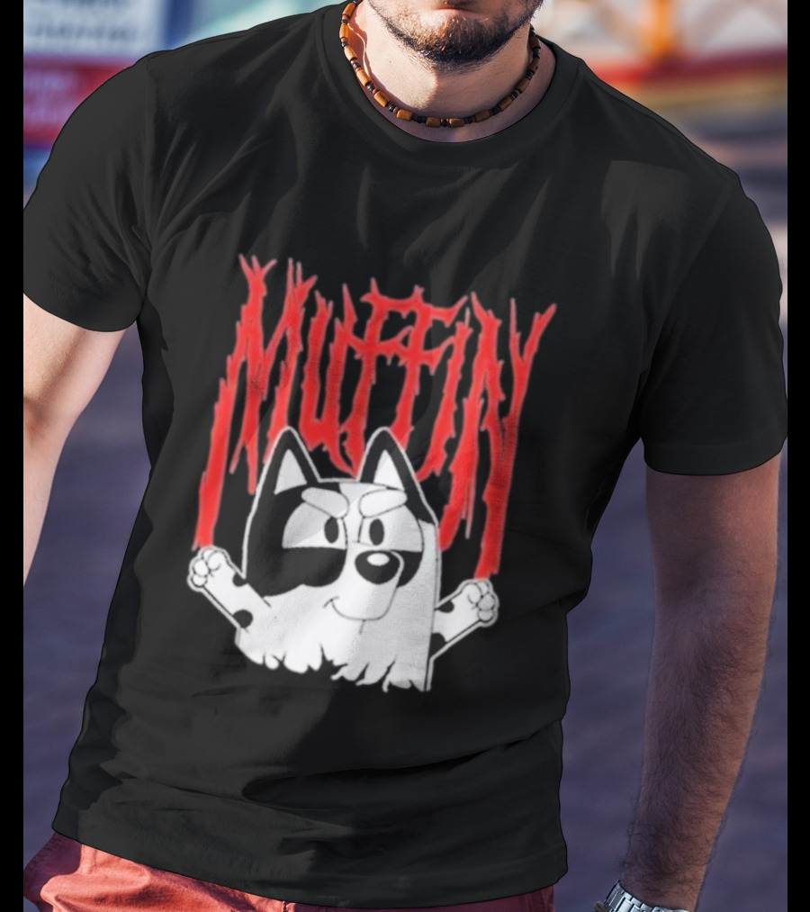 Bluey Muffin Metal Band Style T-Shirt