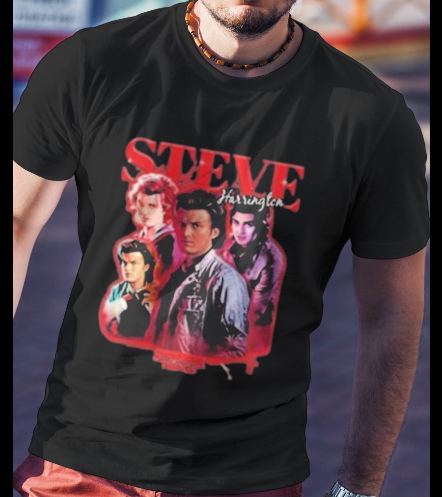 Steve Harrington Stranger Things Character Collage T-Shirt