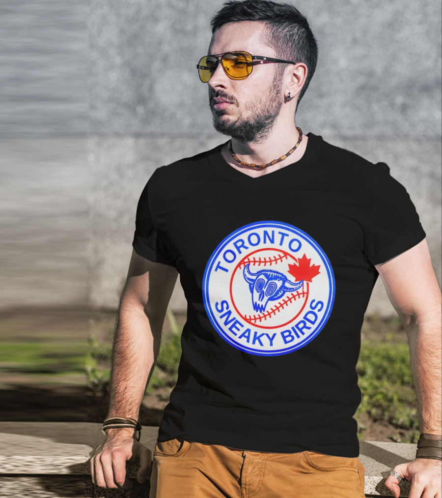 Toronto Sneaky Birds MLB Baseball 2025 Parody Maple Leaf Emblem T-Shirt