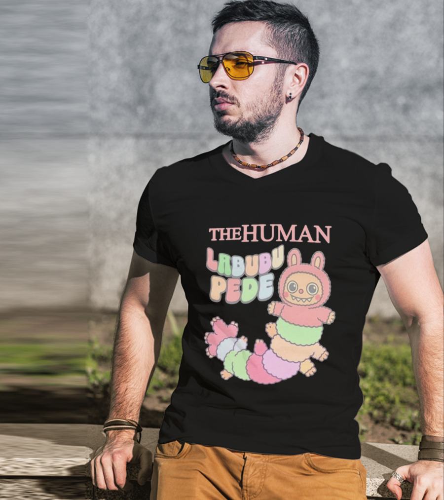 The Human Labubu Pede Pastel Cartoon Character Design T-Shirt