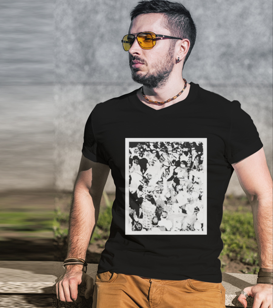 The Salt Shed Crowd Concert Gathering Black And White Photography T-Shirt