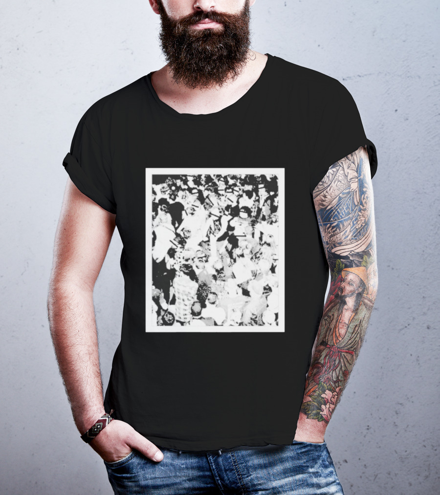 The Salt Shed Crowd Concert Gathering Black And White Photography T-Shirt