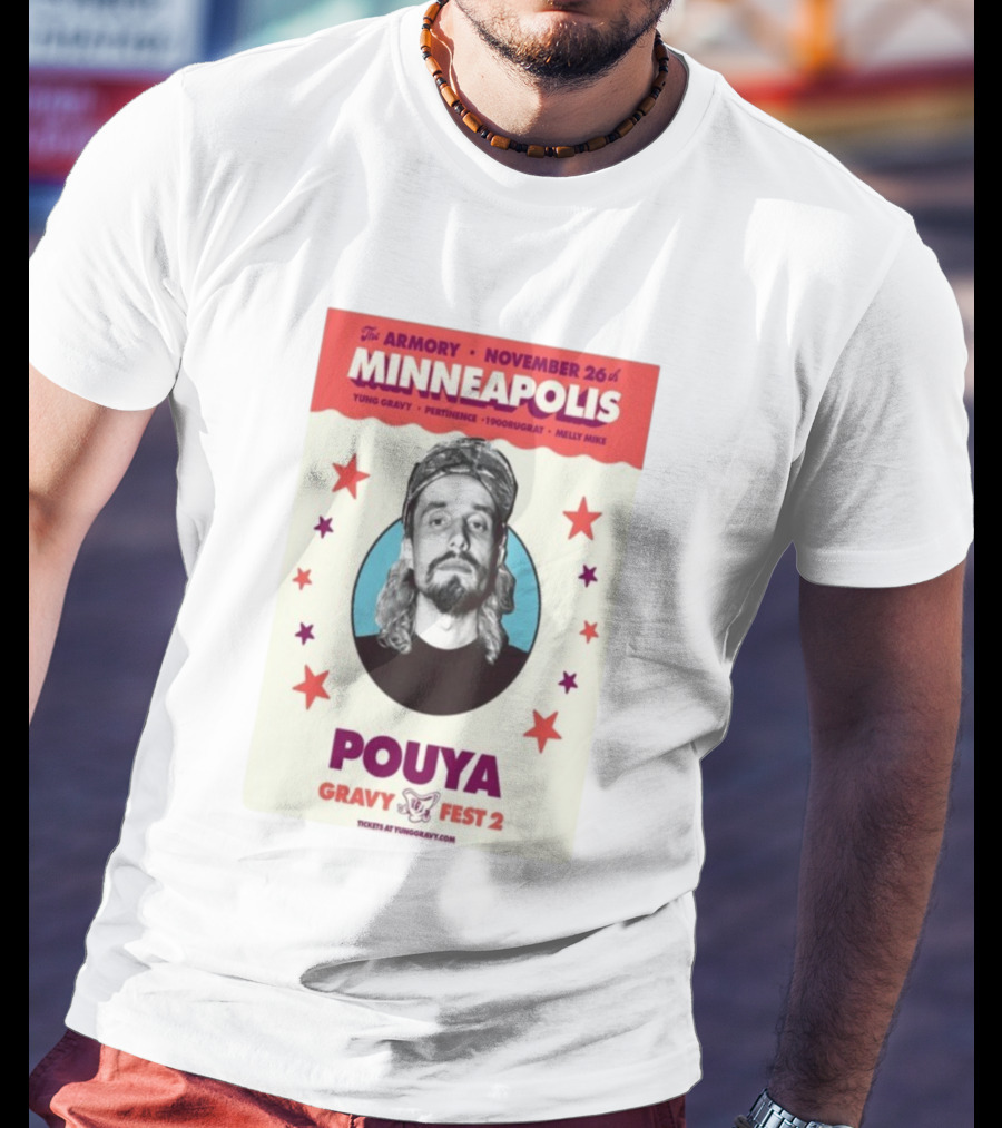 Pouya Gravy Fest 2 Minneapolis The Armory November 26 Featuring Yung Gravy 1900rugrat Melly Mike T-Shirt