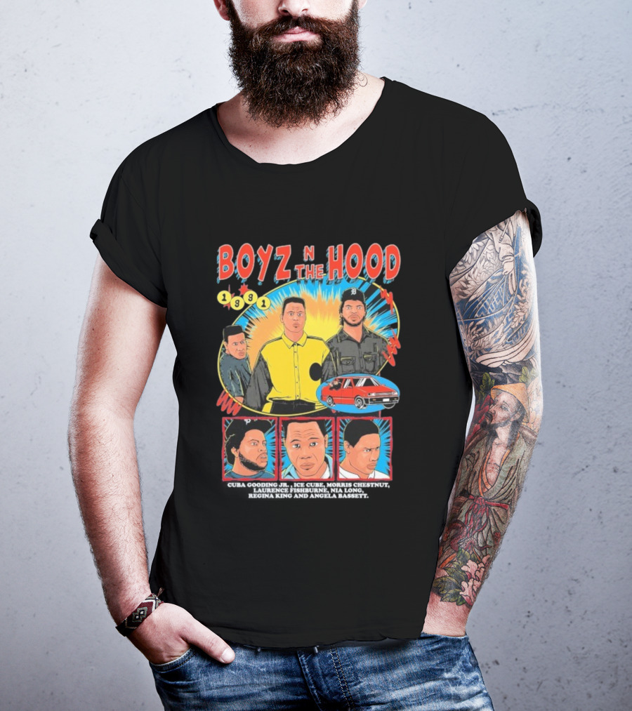 Boyz N The Hood 1991 Cuba Gooding Jr Ice Cube Morris Chestnut Laurence Fishburne Nia Long Regina King Angela Bassett T-Shirt