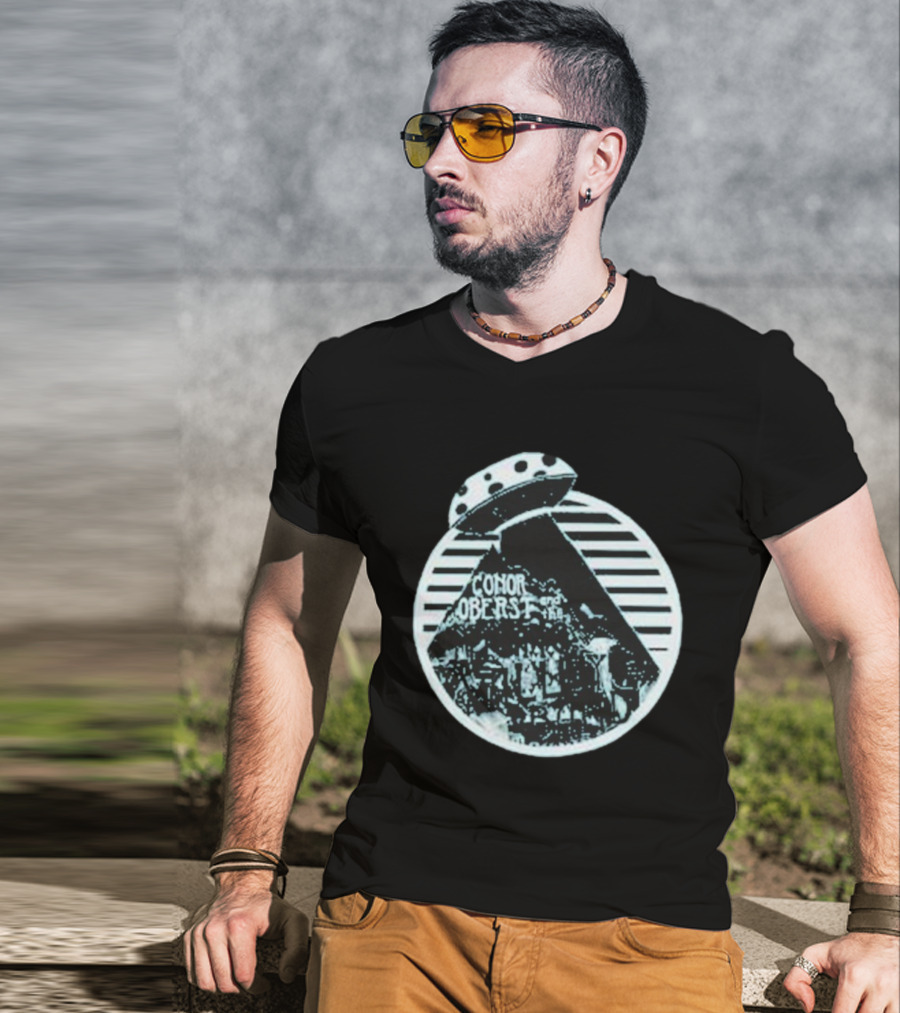 Conor Oberst Mystic Valley Band UFO Retro Alien Spaceship Circle T-Shirt