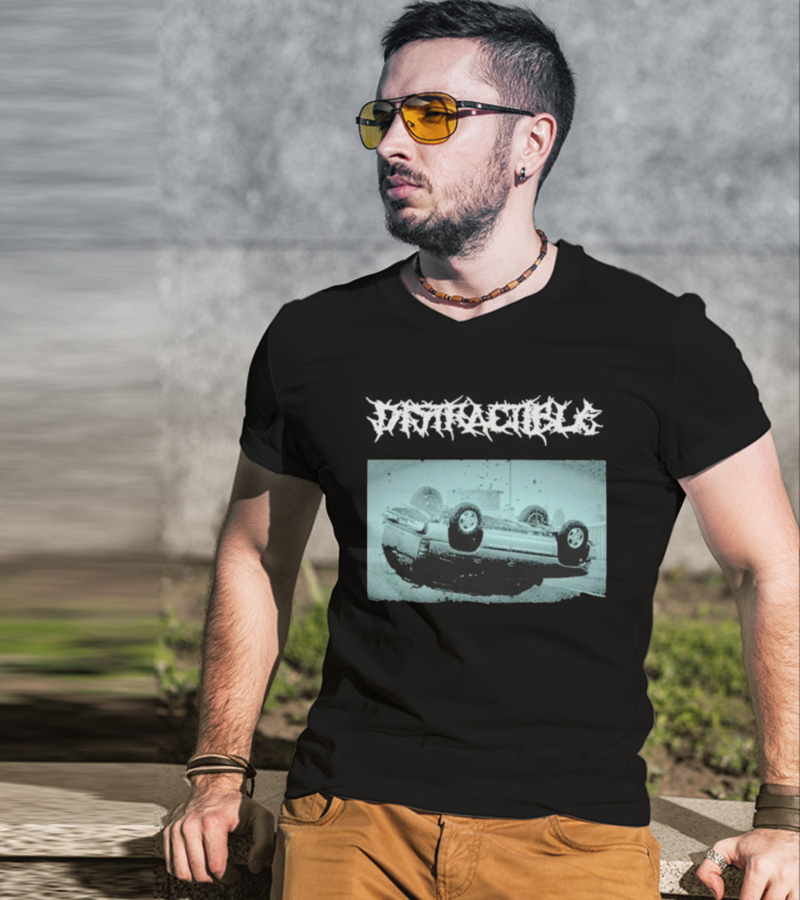 Distractible Crash Metal Car Upside Down Vehicle T-Shirt