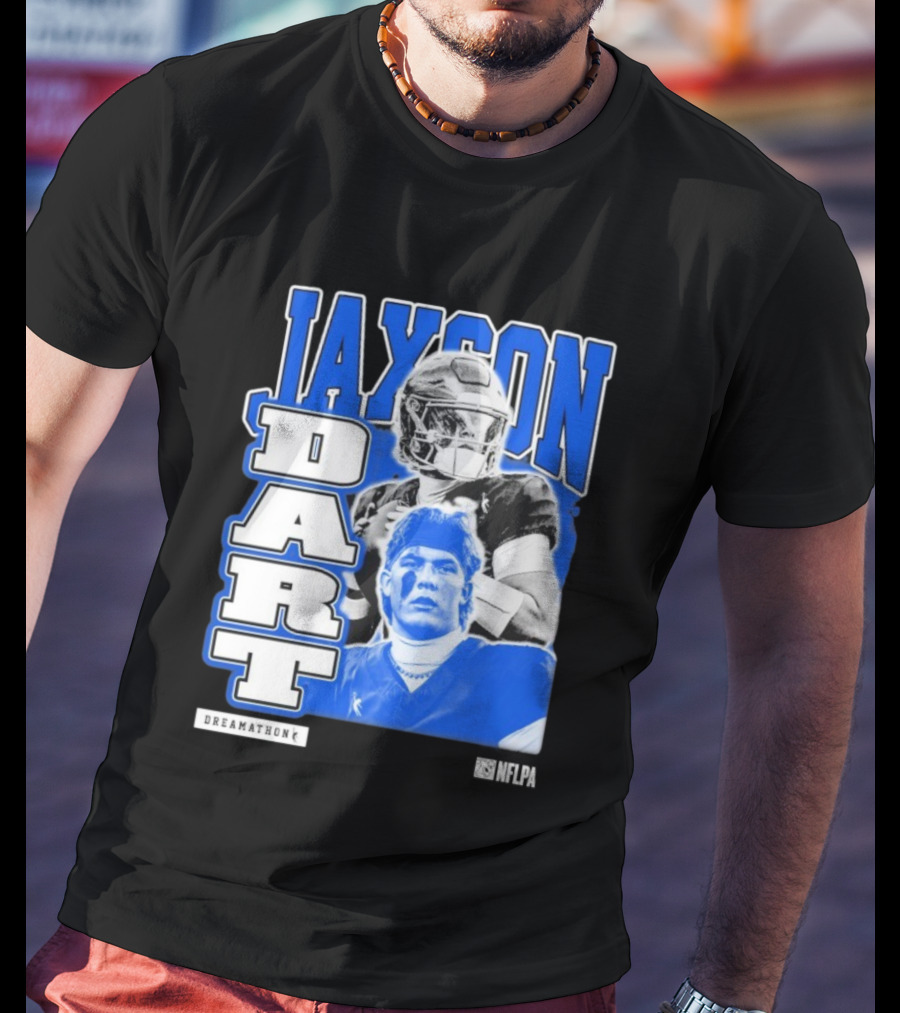 Jaxson Dart Dreamathon NFLPA Football Player Performance T-Shirt