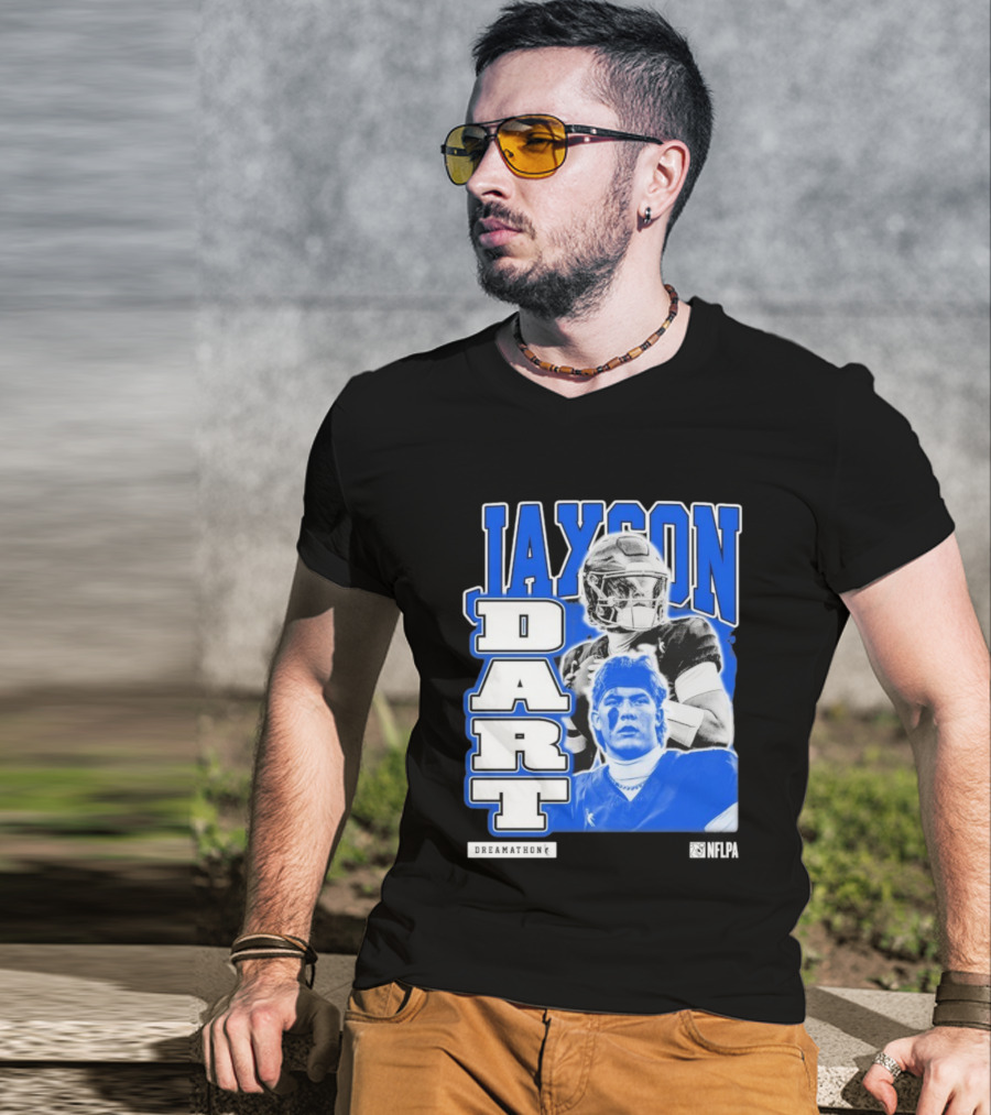 Jaxson Dart Dreamathon NFLPA Football Player Performance T-Shirt