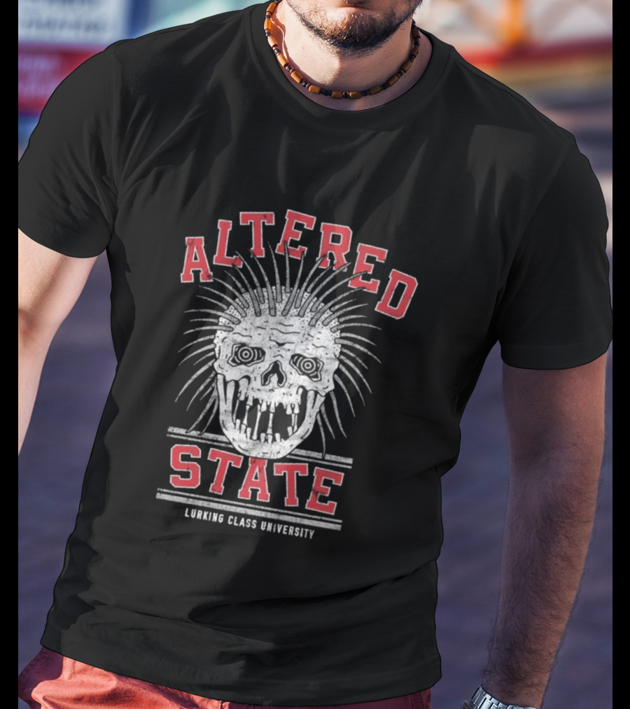Altered State Lurking Class University Skull Design T-Shirt
