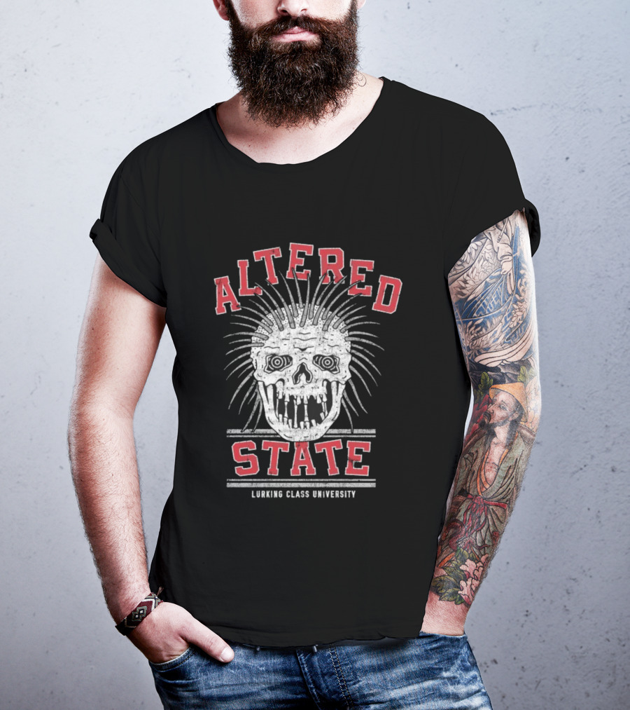 Altered State Lurking Class University Skull Design T-Shirt