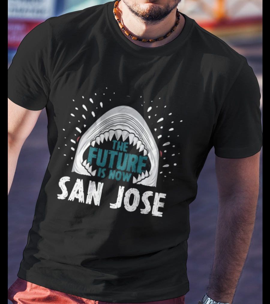 San Jose Sharks The Future Is Now Shark Teeth Graphic T-Shirt