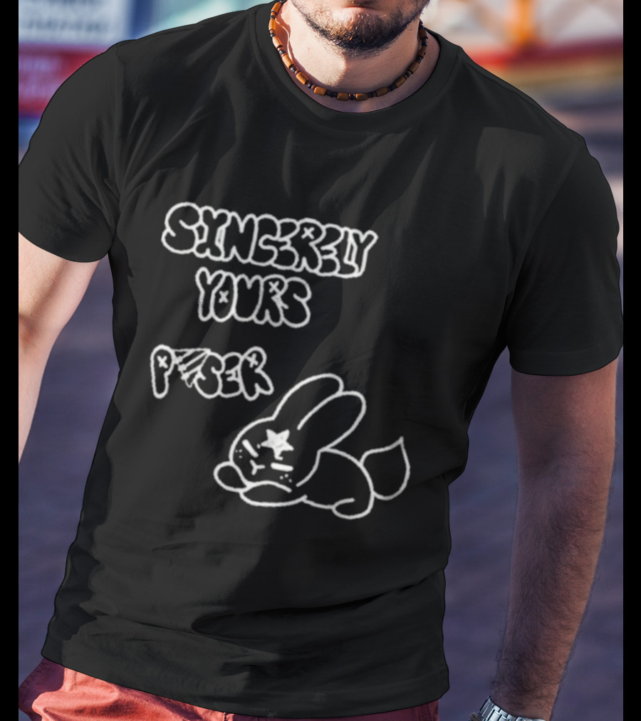 Sincerely Yours Poser Bunny Star Eyed Playful Character T-Shirt