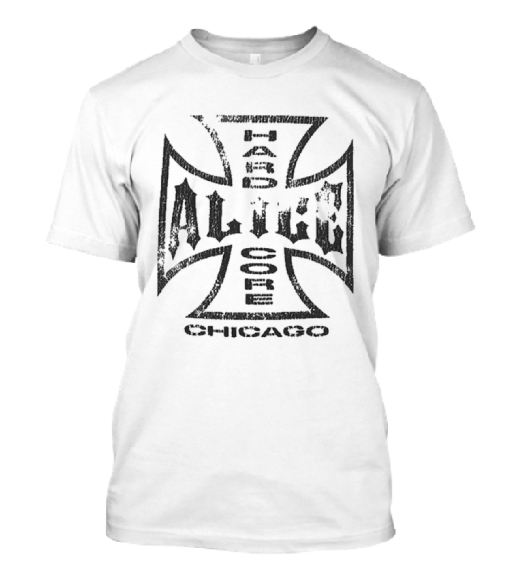 Alice Hardcore Moto Couture Chicago Cross Design T-Shirt