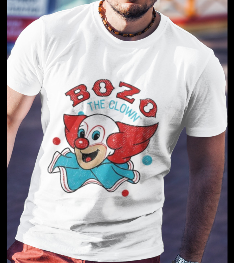 Bozo The Clown Vintage Cartoon Red Blue Fun Design T-Shirt