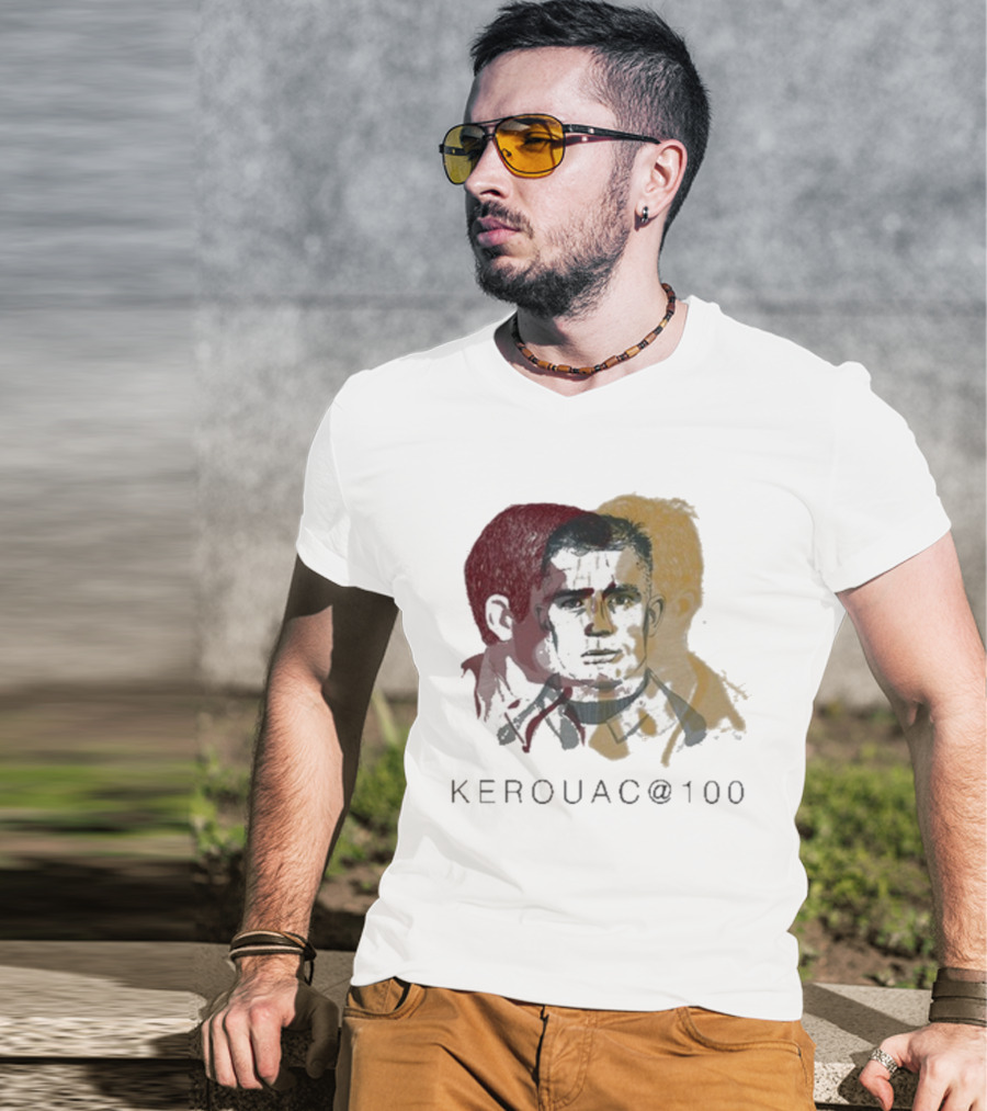 Kerouac @100 Profiles Literary Icon Centennial Tribute T-Shirt