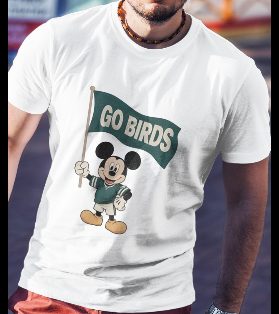 Mickey Mouse Go Birds Philadelphia Eagles NFL Football 2025 Flag T-Shirt