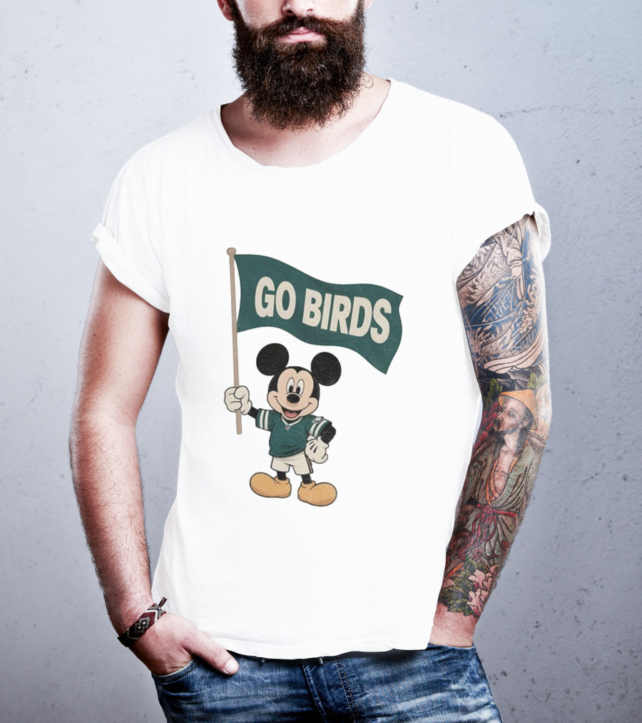 Mickey Mouse Go Birds Philadelphia Eagles NFL Football 2025 Flag T-Shirt