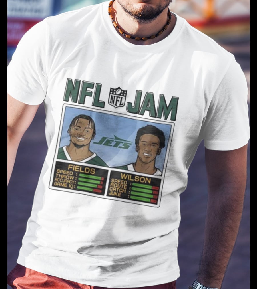 NFL Jam New York Jets Fields Wilson Speed Stats T-Shirt