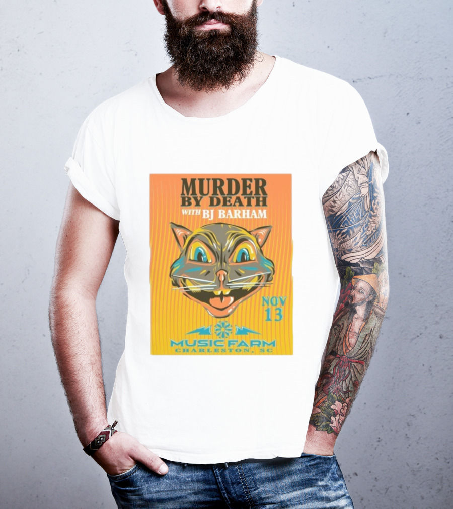 Murder By Death With BJ Barham Music Farm Charleston SC Nov 13 Cat Art T-Shirt