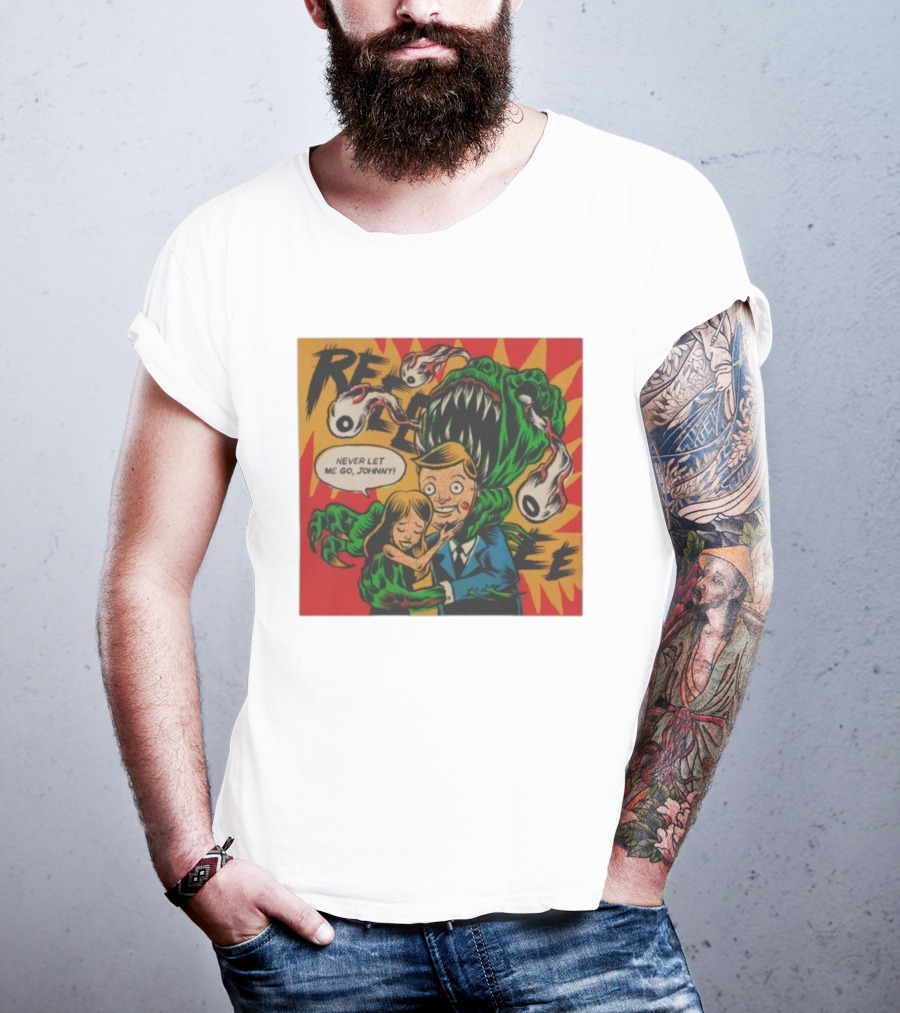 Creepy Comic Style Monster Attack Never Let Me Go Johnny Retro Art T-Shirt